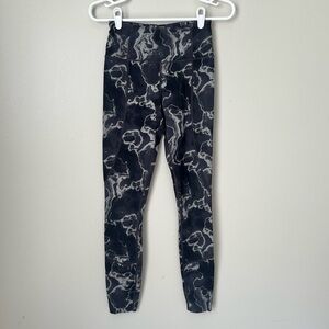 Varley Women’s Black Marble Athletic Workout Leggings Size XS